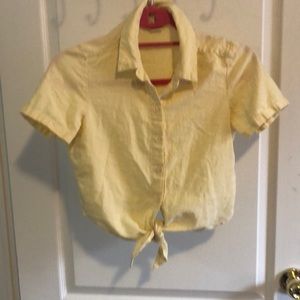 Linen blend button up